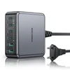 Rocoren USB-C GaN įkroviklis 270 W, 6 lizdų, 4 x USB-C, 2 x USB-A, PD 100 W, QC4.0, PPS, juodas