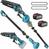 Seesii akumuliatorinis 2 in 1 teleskopinis mini grandininis pjūklas 6" su 2x4000 mAh baterijomis, PS620