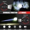 Shadowhawk LED žibintuvėlis 500000 lm, USB įkraunamas, atsparus vandeniui, su holsteriu, XHP70.2, 5 režimų, DE-FR-S1476