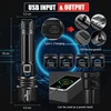 Shadowhawk LED žibintuvėlis 500000 lm, USB įkraunamas, atsparus vandeniui, su holsteriu, XHP70.2, 5 režimų, DE-FR-S1476
