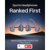 SHOKZ sportinės ausinės OpenRun Pro 2, kaulų laidumo, Bluetooth 5.3, mikrofonas, IP55, 12h veikimo, juodos