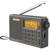 SIHUADON nešiojamas radijas FM MW SW, laikrodis, LCD ekranas, pilkas, R108-G