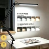 SKYLEO LED stalinė lempa 12 W su spaustuku, reguliuojama svirtimi ir USB maitinimu A018