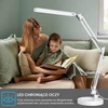 SKYLEO LED stalinė lempa su pagrindu ir spaustuku, 3 režimai, 10 ryškumo lygių, Blanc Base et Clip