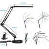 SKYLEO LED stalinė lempa su pagrindu ir spaustuku, 3 režimai, Noir Base et Clip