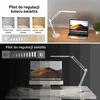 SKYLEO LED stalinė lempa su pagrindu ir spaustuku, 3 režimai, 10 ryškumo lygių, Blanc Base et Clip