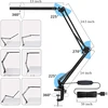 SKYLEO LED stalinė lempa su spaustuku, 12 W, 3 šviesos režimai, juoda, Noir Clip