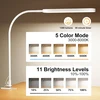SKYLEO LED stalinė lempa su spaustuku, 12 W, 1300 lm, USB, balta, A020