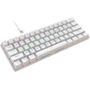 Snpurdiri 60% laidinė mechaninė žaidimų klaviatūra, 61 klavišas, RGB apšvietimas, mėlynieji jungikliai, balta, CE-NIB-135