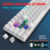 Snpurdiri 60% laidinė mechaninė žaidimų klaviatūra, 61 klavišas, RGB apšvietimas, mėlynieji jungikliai, balta, CE-NIB-135