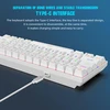 Snpurdiri 60% laidinė mechaninė žaidimų klaviatūra, 61 klavišas, RGB apšvietimas, mėlynieji jungikliai, balta, CE-NIB-135