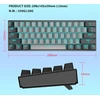 Snpurdiri 60% mechaninė laidinė žaidimų klaviatūra, 61 mygtukas, LED apšvietimas, USB-C, raudoni jungikliai, juodai pilka