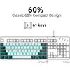 Snpurdiri laidinė 60% mechaninė žaidimų klaviatūra su mėlynu LED apšvietimu, USB-C