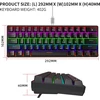 Snpurdiri mechaninė žaidimų klaviatūra, 60%, RGB, 61 klavišas, mėlynas jungiklis, laidinė, juoda
