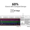 Snpurdiri mechaninė žaidimų klaviatūra, 60%, RGB, 61 klavišas, mėlynas jungiklis, laidinė, juoda