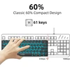 Snpurdiri mechaninė žaidimų klaviatūra 60 proc. su LED apšvietimu, USB-C jungtis, 61 klavišo mini QWERTY, juoda, raudoni jungikliai
