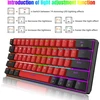 Snpurdiri mechaninė žaidimų klaviatūra, 60%, 61 mygtukas, RGB apšvietimas, USB-C jungtis, mėlynas perjungiklis