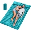 Sofa ERWEY dvivietis savaime prisipučiantis turistinis kilimėlis, 200 × 135 cm, itin lengvas, su pagalvėmis, žydros spalvos
