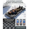 Sofa HIKENTURE itin gerai šilumą izoliuojantis pripučiamas turistinis kilimėlis 7,3 R, 10 cm su pėdų pompa, 210x64 cm