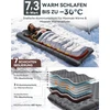 Sofa HIKENTURE itin gerai šilumą izoliuojantis pripučiamas turistinis kilimėlis 7,3 R, 10 cm su pėdų pompa, 210x64 cm