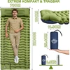Sofa Yuzonc savaime prisipūčiantis turistinis kilimėlis su integruota pompa ir pagalve, 195 x 68 x 10 cm, mėlyna/žalia
