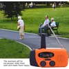 SOLARBABY nešiojamas avarinis radijas su rankenėlė, saulės įkrovimu, 2000 mAh akumuliatoriumi, LED žibintuvėliu