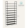 SONGMICS 10 lygių siaura batų lentyna 28 x 83 x 173 cm, juoda, LSH110BH01