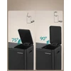SONGMICS 3 skyrių šiukšlių dėžė su pedalais, 45 l, nerūdijančio plieno, juoda, LTB145BZ02