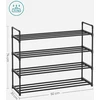 SONGMICS 4 pakopų metalinė batų lentyna, 92 x 30 x 73 cm, talpina iki 20 porų batų, juoda, LSA14BKV2