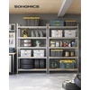 SONGMICS 5 lygių metalinės sandėliavimo lentynos, 2 vnt., 120 x 60 x 200 cm GLR060E02