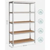 SONGMICS 5 lygių metalinės sandėliavimo lentynos, 2 vnt., 120 x 60 x 200 cm GLR060E02