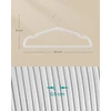 SONGMICS aksominės drabužių pakabos, 50 vnt., 43 x 21 cm, baltos