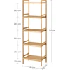 SONGMICS bambukinė pastatoma lentyna su 5 reguliuojamomis lentynomis 45 x 31.5 x 142 cm BCB075N01