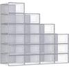 SONGMICS batų dėžių rinkinys, 18 vnt., sulankstomos ir sudedamos, LSP066G18