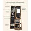 SONGMICS besisukanti papuošalų spintelė su veidrodžiu, rakinama, 160 cm, JJC062K01