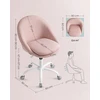 SONGMICS biuro kėdė be porankių, reguliuojamo aukščio, rožinė, OBG020P01