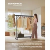SONGMICS drabužių stovas su ratukais, plieno, reguliuojamas, juodas, 90 kg, HSR13BKV1