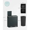 SONGMICS dviejų skyrių atliekų rūšiavimo šiukšliadėžė, 2 x 30 l, antracito spalvos, LTB60GS