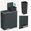 SONGMICS dviejų skyrių atliekų rūšiavimo šiukšliadėžė, 2 x 30 l, antracito spalvos, LTB60GS