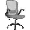 Songmics Biuro kėdė su ergonomine supimo funkcija, porankiais, balandiškai pilka