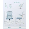 SONGMICS ergonominė biuro kėdė su reguliuojamu atlošu, porankiais ir plačia sėdyne 53 cm OBN037Q01