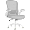 Songmics Ergonomiška biuro kėdė su tinkleliu ir 53 cm sėdyne šviesiai pilka
