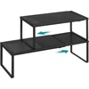 SONGMICS ištraukiama prieskonių lentynėlė, 2 vnt., plieninė, 38–60 cm, B0F89Y6L4X