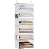 SONGMICS kabantis organizatorius su 6 lentynomis, bambuko intarpais, 30x40x133 cm, Cloud Baltas
