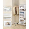 SONGMICS kabantis organizatorius su 6 lentynomis, bambuko intarpais, 30x40x133 cm, Cloud Baltas