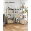 SONGMICS kampinis metalinis stelažas su 4 lentynomis, 160 x 160 x 160 cm, GLR056E03