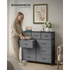 SONGMICS komoda BELLAH su 9 stalčiais, 95.2 x 98.8 x 30 cm, LGS324G101
