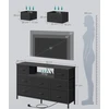 SONGMICS komoda su 8 stalčiais, LED apšvietimu ir įkrovimo stotele 113,8 x 30 x 68,1 cm LGS433BH02