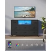 SONGMICS komoda su 8 stalčiais, LED apšvietimu ir įkrovimo stotele 113,8 x 30 x 68,1 cm LGS433BH02