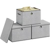 SONGMICS laikymo dėžių rinkinys su dangčiais, 3 vnt., 43 x 30 x 30 cm, LLR703G01